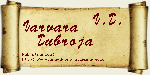 Varvara Dubroja vizit kartica